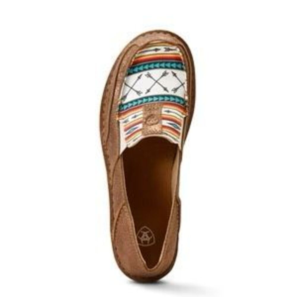 Ariat Cruisers Rose Gold Aztec Arrow Print Leather Slip On Womens 10 NEW